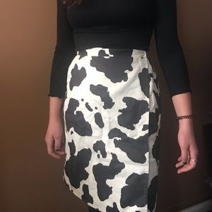 First Issue Liz Claiborne Cow Print Skirt Size 8